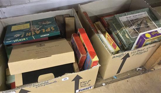 2 boxes of games & puzzles